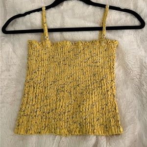 S J. Galt Smocked Yellow Speckled